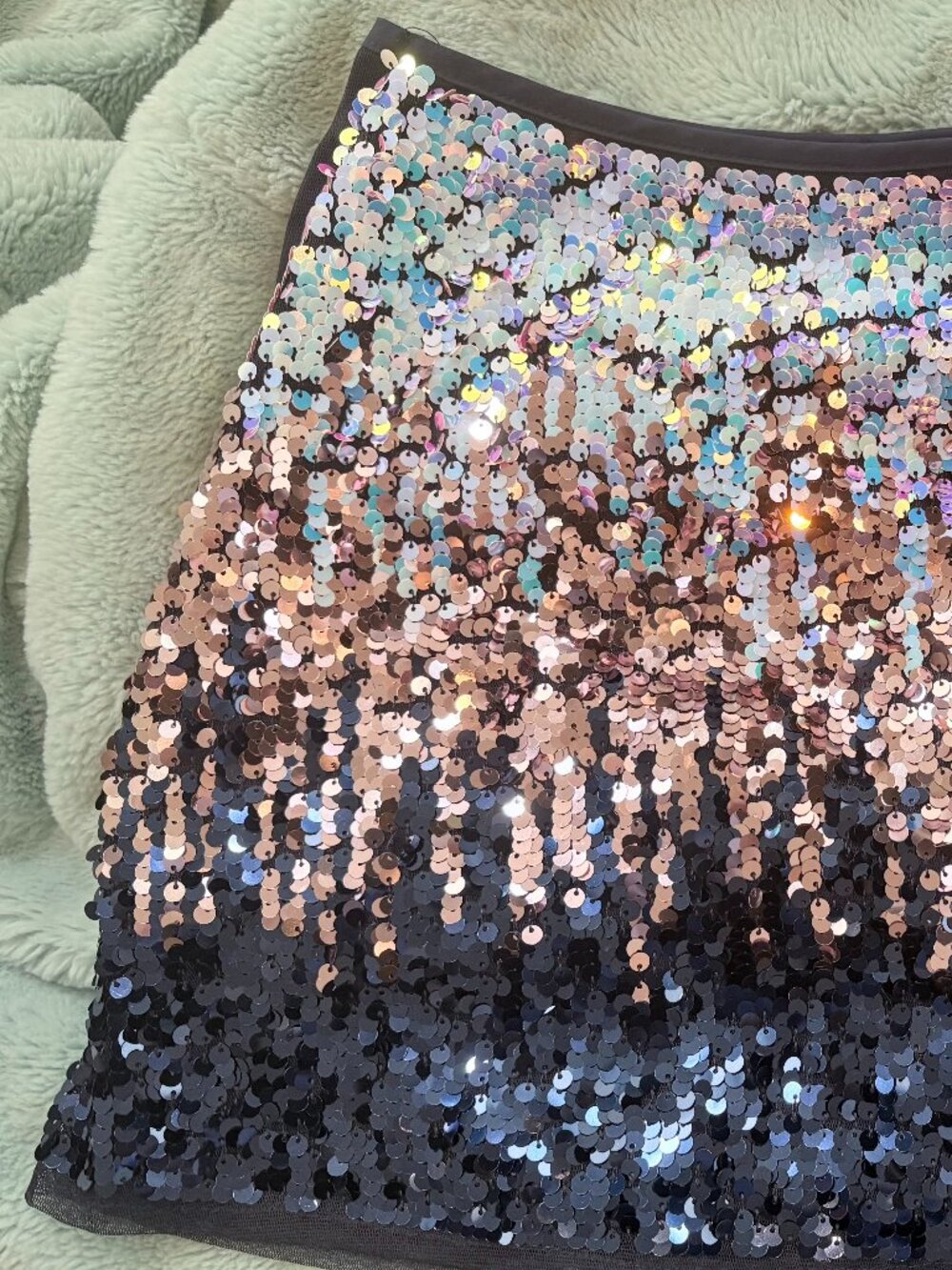 H&M Girls Sequin Ombre Mini Skirt in Pink and Blue